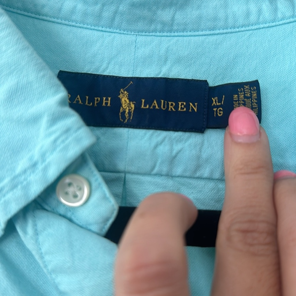 Blue Ralph Lauren button down - Picture 3 of 5